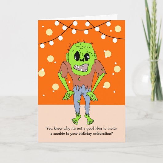 Carte Funny Zombie Birthday Card (Devant)