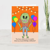 Carte Funny Zombie Birthday Card (Devant)