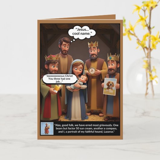 Carte Funy atheist (Fleur jaune)