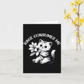 Carte Fureur de fleurs de chat Consomme Drôle de dicton (Fleur jaune)