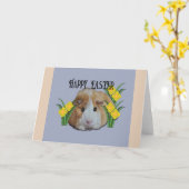Carte Furry Little Guinea Pig Tan Joyeux Daffodique de P (Fleur jaune)