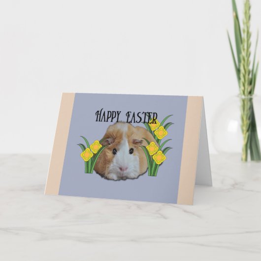 Carte Furry Little Guinea Pig Tan Joyeux Daffodique de P (Devant)