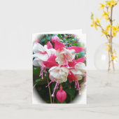 Carte Fuschia rose et blanc (Fleur jaune)