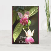 Carte Fuschia,    salutations d'anniversaire (Devant)