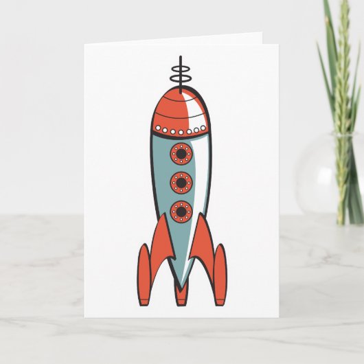 Carte fusée spatiale rétro (Devant)