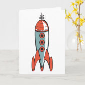 Carte fusée spatiale rétro (Fleur jaune)