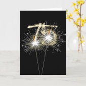 Carte Fusées d'anniversaire de 75 ans sur fond noir (Fleur jaune)