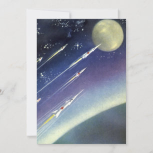Carte Fusées de science-fiction vintage dans l'espace pa