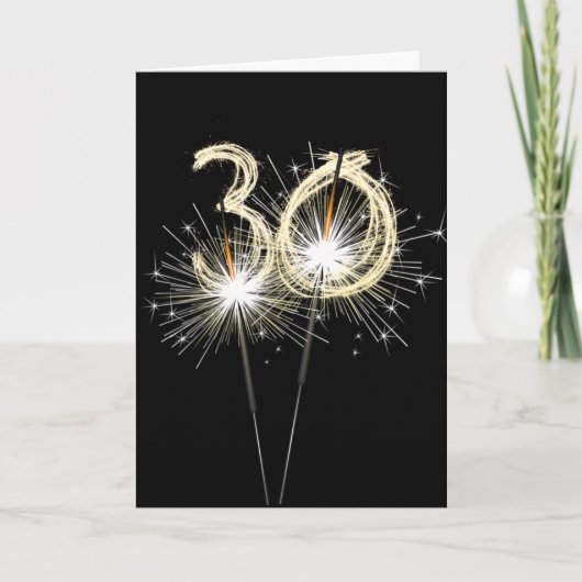 Carte Fusées du 30e anniversaire sur fond noir (Devant)