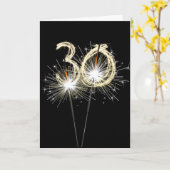 Carte Fusées du 30e anniversaire sur fond noir (Fleur jaune)