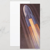 Carte Fusées spatiales de science-fiction vintage (Devant / Derrière)