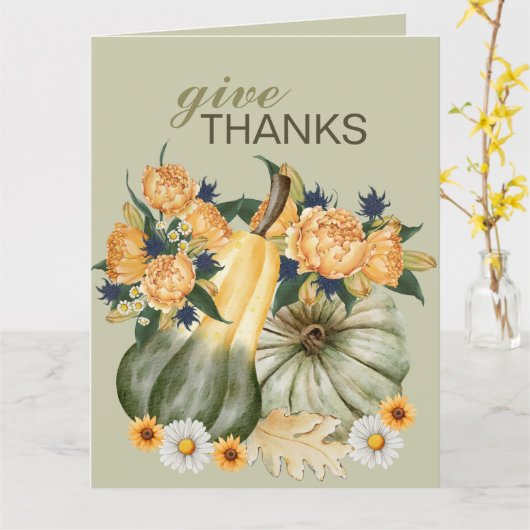 Carte Fusion Florale de la Récolte de Citrouilles (Fleur jaune)