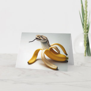 Carte Fusion serpent et banane pour l'anniversaire