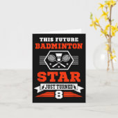 Carte Futur Badminton Star À 8 Ans (Fleur jaune)