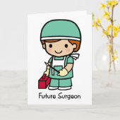 Carte Futur chirurgien - Garçon (Fleur jaune)