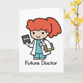 Carte Futur docteur - fille (Fleur jaune)