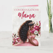 Carte Futur Mama Afro-Américain Rose & Or (Devant)