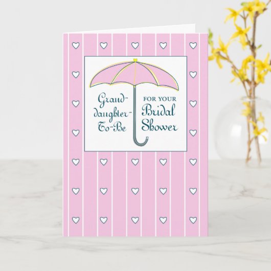 Carte Futur mariée Fête de mariage Parapluie rose (Fleur jaune)