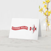 Carte Futur pilote - Avion avec bannière (Fleur jaune)