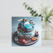 CARTE FUTURE COURSE CHAMP ANNIVERSAIRE DE ENFANT CAKE (Debout devant)