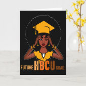 Carte Future diplômé Hbcu Histoire Fille noire étudiante (Fleur jaune)