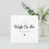 Carte future femme coeur romantique simple heureux anniv (Debout devant)