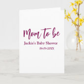 Carte future maman baby shower nom date rose simple mini (Fleur jaune)