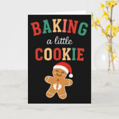 Carte Future Maman de Noël enceinte d'un petit cookie B (Fleur jaune)