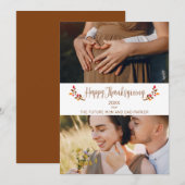 Carte Future Mom Dad 2 custom Photos Happy Thanksgiving (Devant / Derrière)