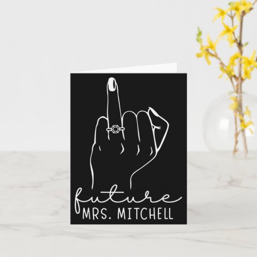 Carte Future Mrs. Mitchell New Bridal To Be Fiance Bache (Fleur jaune)