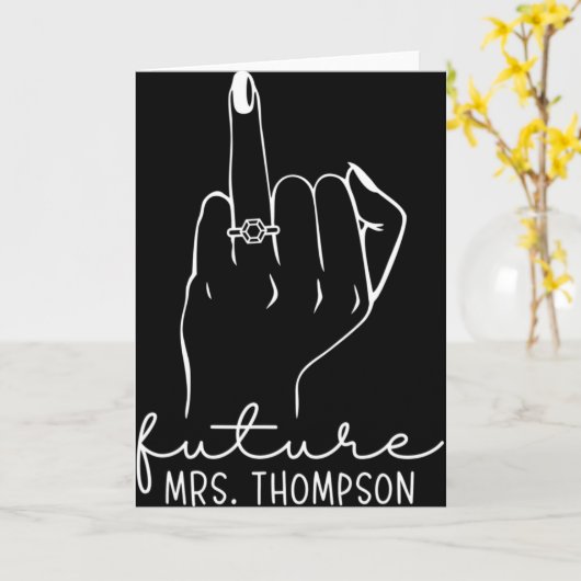 Carte Future Mrs. Thompson New Bridal To Be Fiance Bache (Fleur jaune)