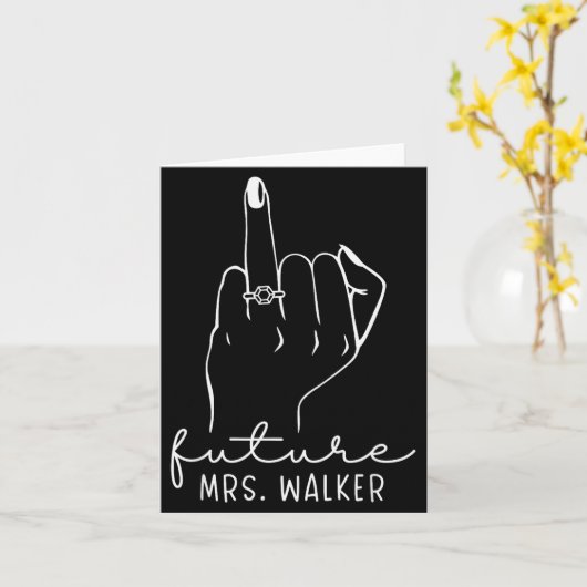 Carte Future Mrs. Walker Nouvelle Robe de Mariée Fiance  (Fleur jaune)