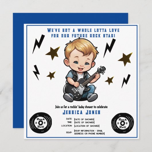 Carte Future Rock Star Rock N Roll Bay Douche (Devant / Derrière)