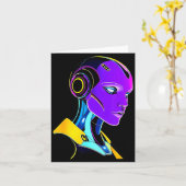 Carte Futuristic Graphic Design Robot 1 (Fleur jaune)