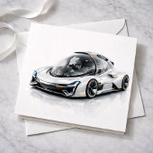 Carte Futuristic High-Tech Concept Car Design Print