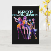 Carte Futuristic K-Pop Style Cyberpunk Girl Group    (Fleur jaune)