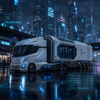 Carte Futuristic Mobile Data Center Truck Card