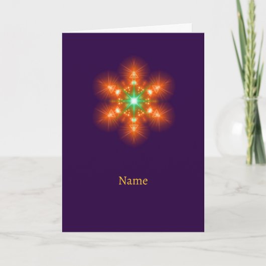 Carte Futuristic Neon Glow Flower Graphic (Devant)