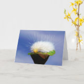 Carte Fuzzy White Caterpillar (Fleur jaune)