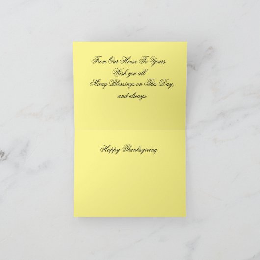 Carte G de vacances : Bénédiction d'action de grâc (Intérieur)