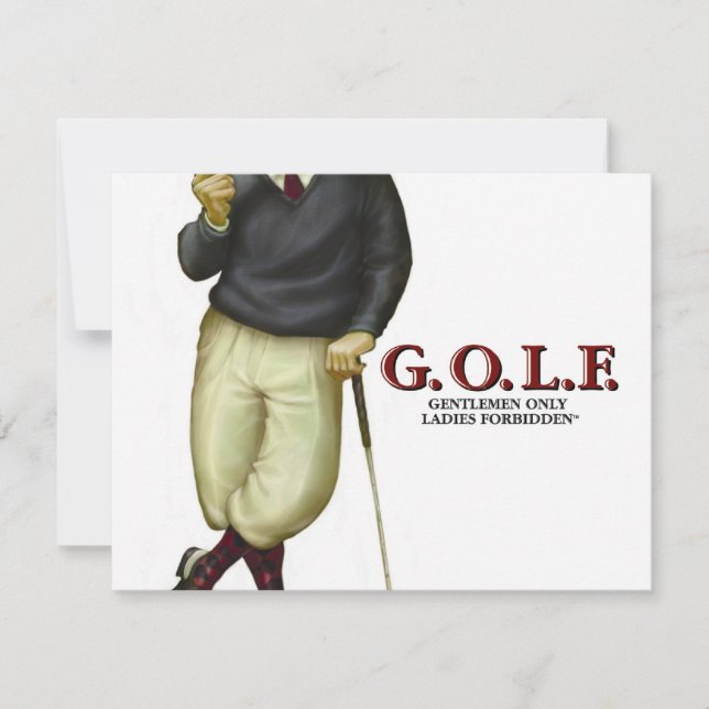 CARTE G.O.L.F. GENTLEMEN SEULS LES DAMES INTERDITES (Devant)