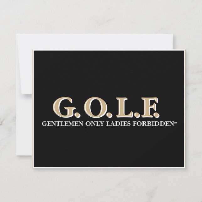 CARTE G.O.L.F GENTLEMEN SEULS LES DAMES INTERDITES (Devant)