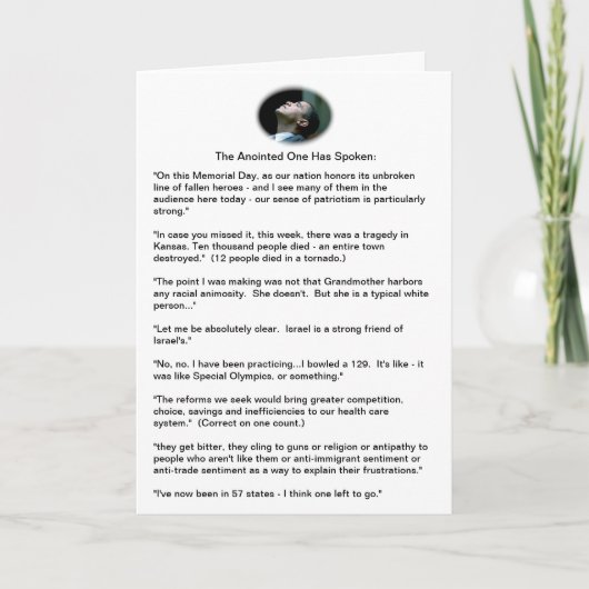 Carte Gaffes d'Obama - un échantillonnage (Devant)