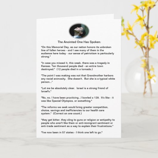 Carte Gaffes d'Obama - un échantillonnage (Fleur jaune)