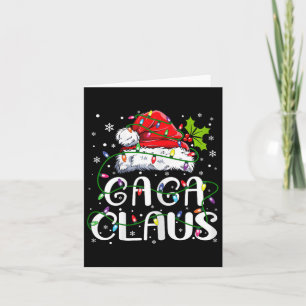 Carte Gaga Claus Noël Santa Chapeau Matching Famille Xma