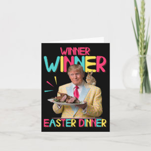 Carte Gagnant Dîner de Pâques Drôle Funny Trump Bunny Ha