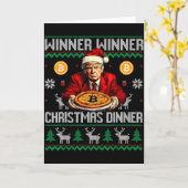 Carte Gagnant Gagnant Dîner Bitcoin Père Noël Trump Swea (Fleur jaune)
