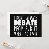 Carte Gagnante de l'équipe de discussion amusante (Devant/Arrière en situation)