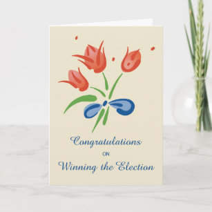 Carte Gagnante des Fleurs de Félicitations pour les élec