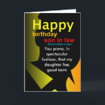 Carte gai en droit anniversaire Foled Greeting Card<br><div class="desc">drôle d'anniversaire de gendre</div>